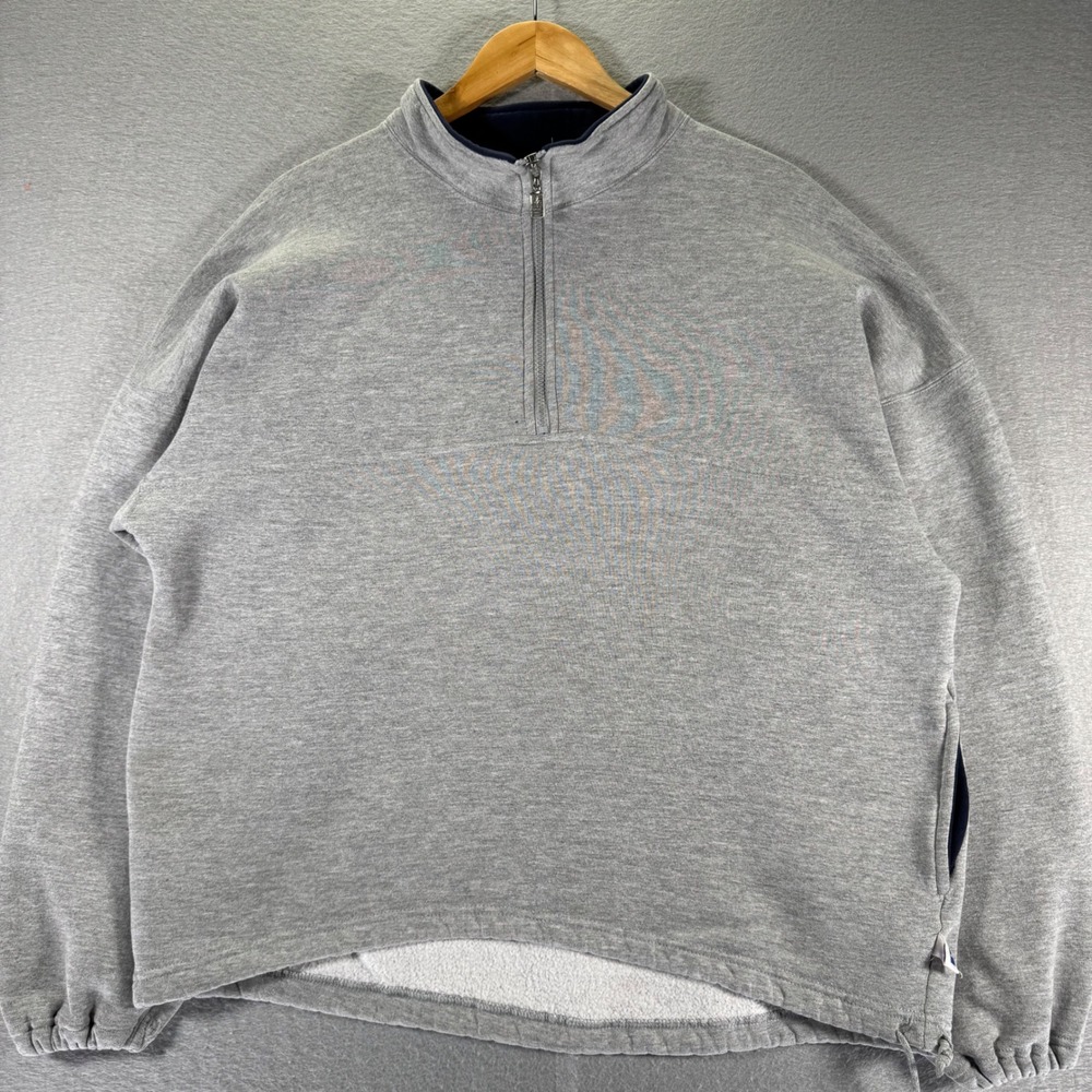 Russell Athletic Mens Quarter Zip Pullover Gray‎ Sweatshirt Jumper